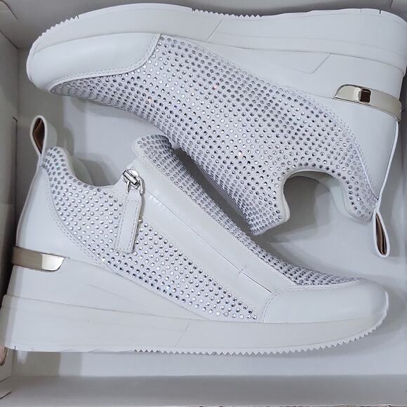 Michael Kors Willis Wedge Crystal Embellished Trainer Athletic Sneaker - Picture 5 of 8